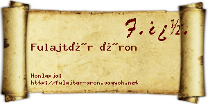 Fulajtár Áron névjegykártya